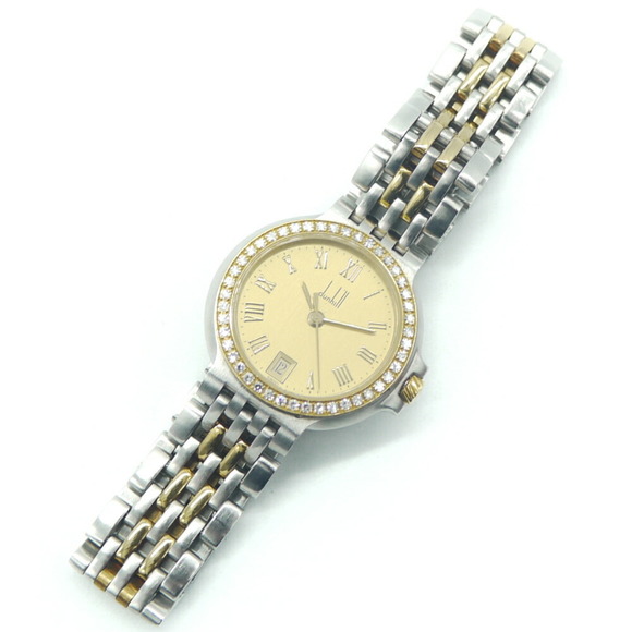 DUNHILL Elite Diamond Bezel 25QMTM Ladies Watch Quartz Roman Index - Picture 6 of 8